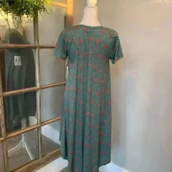 Lularoe Green Floral Carly Dress - Picture 3 of 3